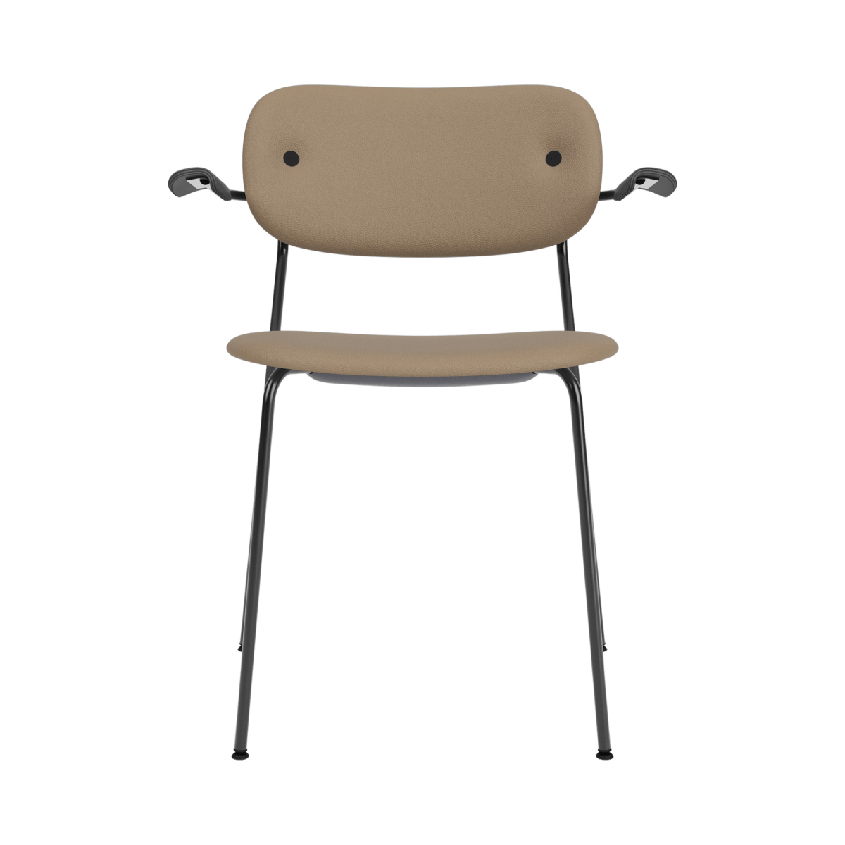 Audo Co Dining Chair, With Arms, Fully Upholstered – Black Steel / Black Oak / 1611/Sierra