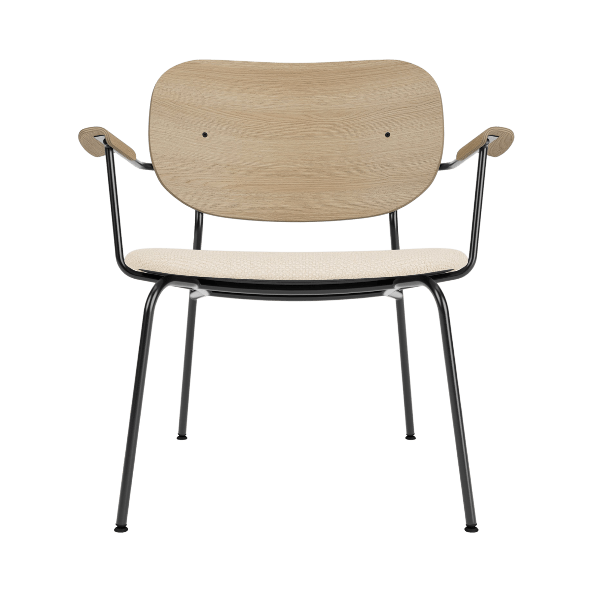 Audo Co Lounge Chair, Partially Upholstered – Natural Oak / Logan Jasmine