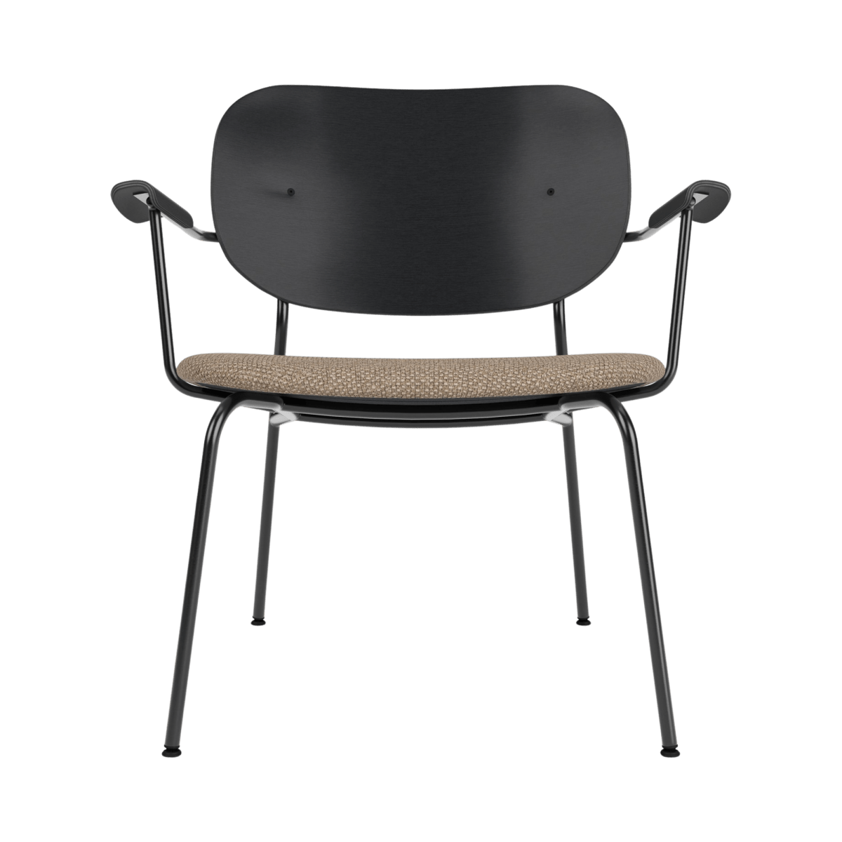 Audo Co Lounge Chair, Partially Upholstered – Black Oak / Logan Flint