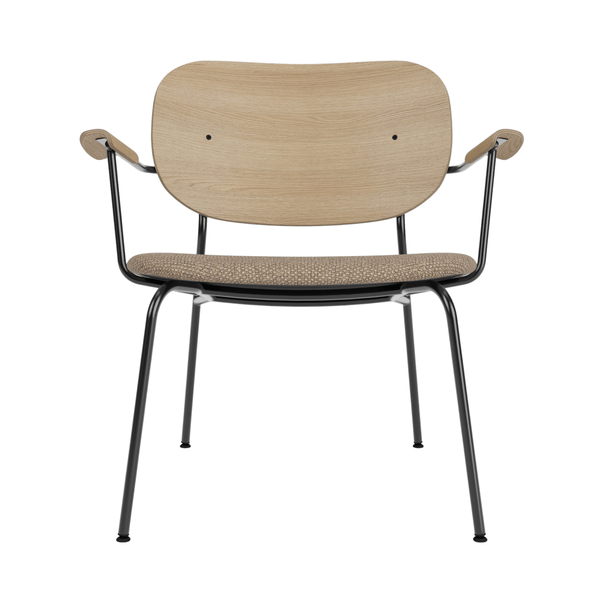 Audo Co Lounge Chair, Partially Upholstered – Natural Oak / Logan Flint