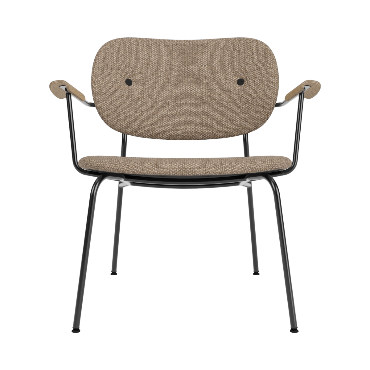 Audo Co Lounge Chair, Fully Upholstered – Natural Oak Arms / Logan Flint