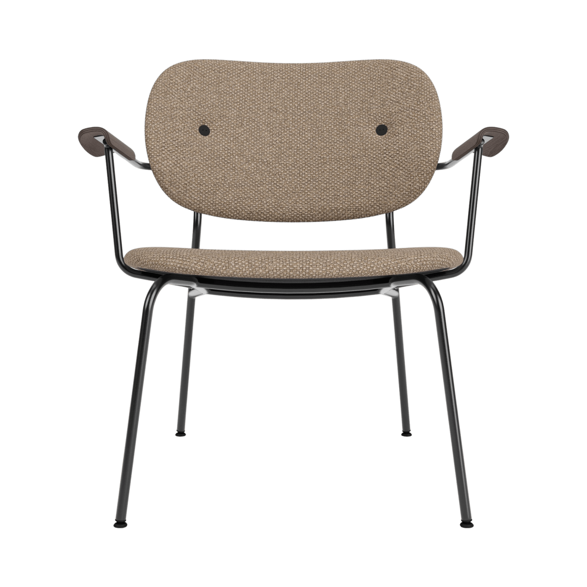 Audo Co Lounge Chair, Fully Upholstered – Dark Stained Oak Arms / Logan Flint