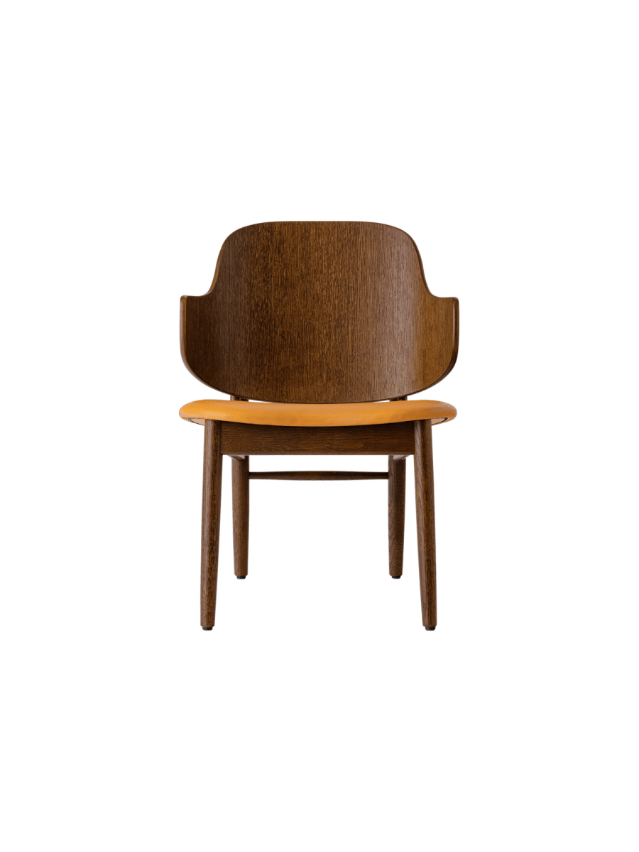 Audo The Penguin Wooden Lounge Chair, Upholstered – Seat Upholstered / Red Stained Oak / Aida 0250