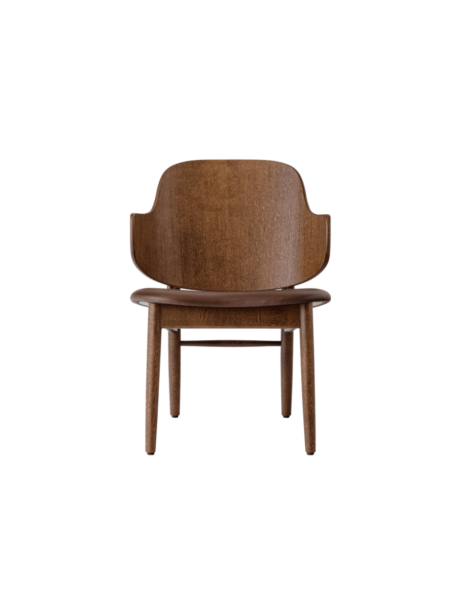 Audo The Penguin Wooden Lounge Chair, Upholstered – Seat Upholstered / Red Stained Oak / Aida 0329