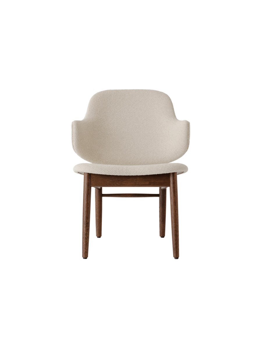 Audo The Penguin Wooden Lounge Chair, Upholstered – Fully Upholstered / Red Stained Oak / Logan Fossil