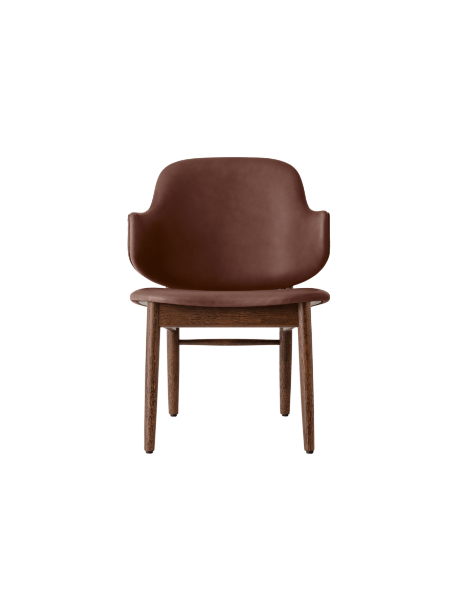 Audo The Penguin Wooden Lounge Chair, Upholstered – Fully Upholstered / Red Stained Oak / Aida 0329