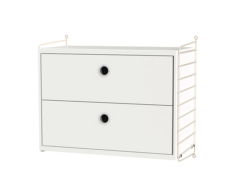 String Furniture Bedroom Bundle S A in White shelves and beige panels