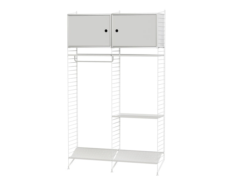 String Furniture Hallway Bundle H T in White shelves and white panels