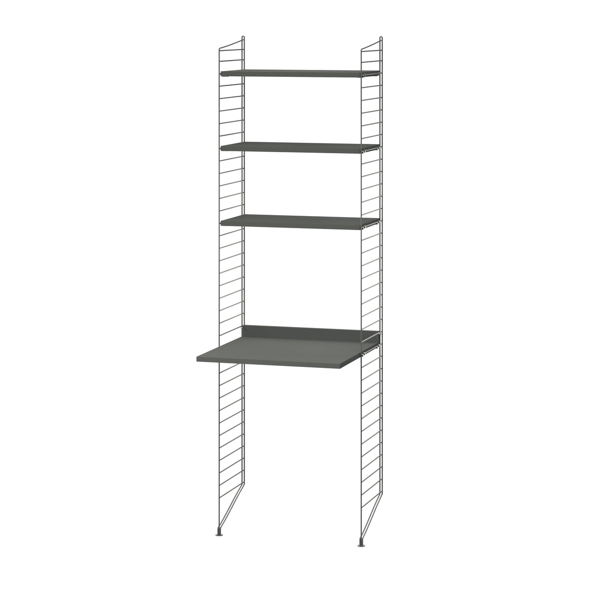 String Furniture Workspace Bundle W J in Dark grey shelves and Dark grey panels