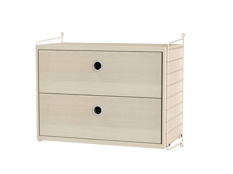 String Furniture Bedroom Bundle S A in Ash shelves and beige panels