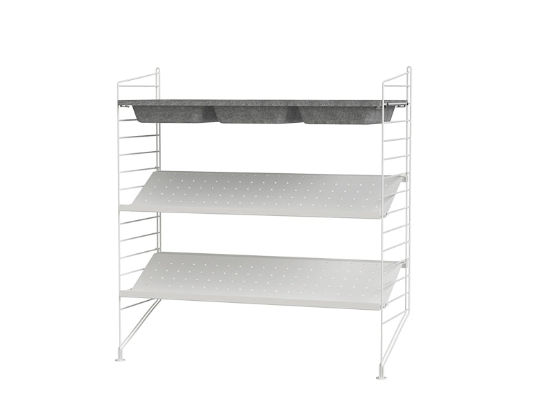 String Furniture Hallway Bundle H C in White shelves and white panels