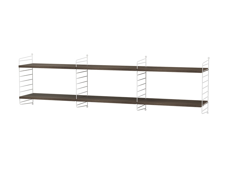 String Furniture Living Room Bundle L O in Walnut shelves and white panels