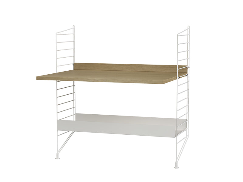 String Furniture Kids Room Bundle C A in Oak shelves and white panels