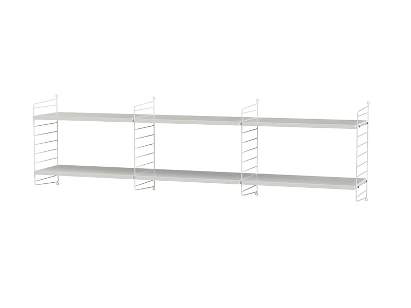 String Furniture Living Room Bundle L O in White shelves and white panels