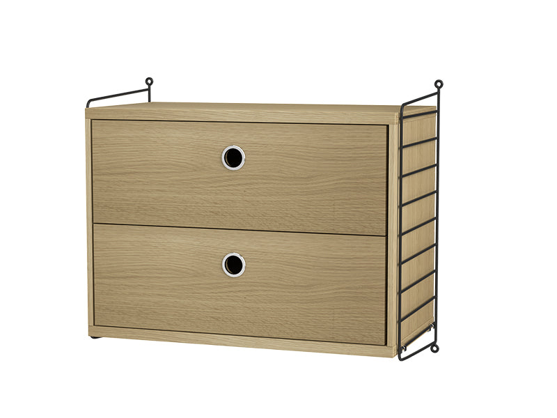 String Furniture Bedroom Bundle S A in Oak shelves and black panels