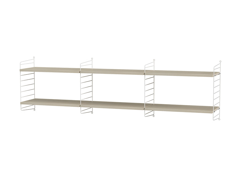 String Furniture Living Room Bundle L O in Ash shelves and white panels