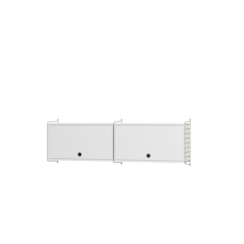 String Furniture Kitchen Bundle K N in White shelves and beige panels