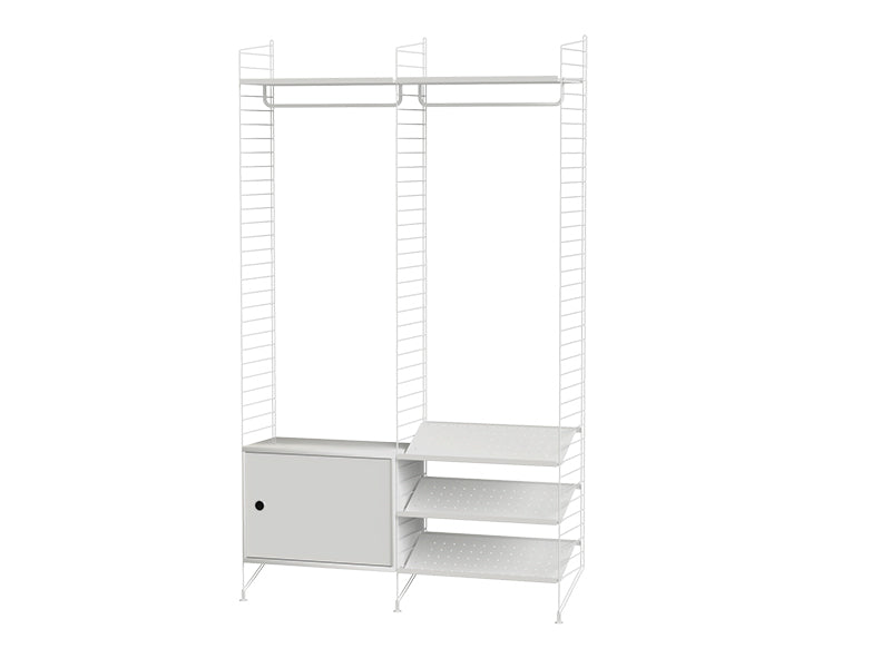 String Furniture Hallway Bundle H S in White shelves and white panels