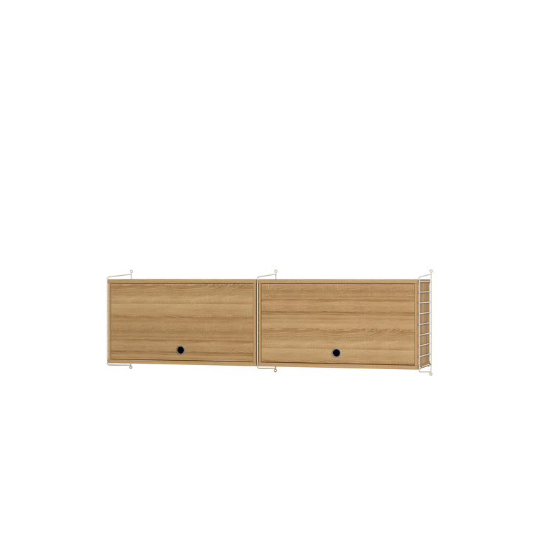String Furniture Kitchen Bundle K N in Oak shelves and beige panels