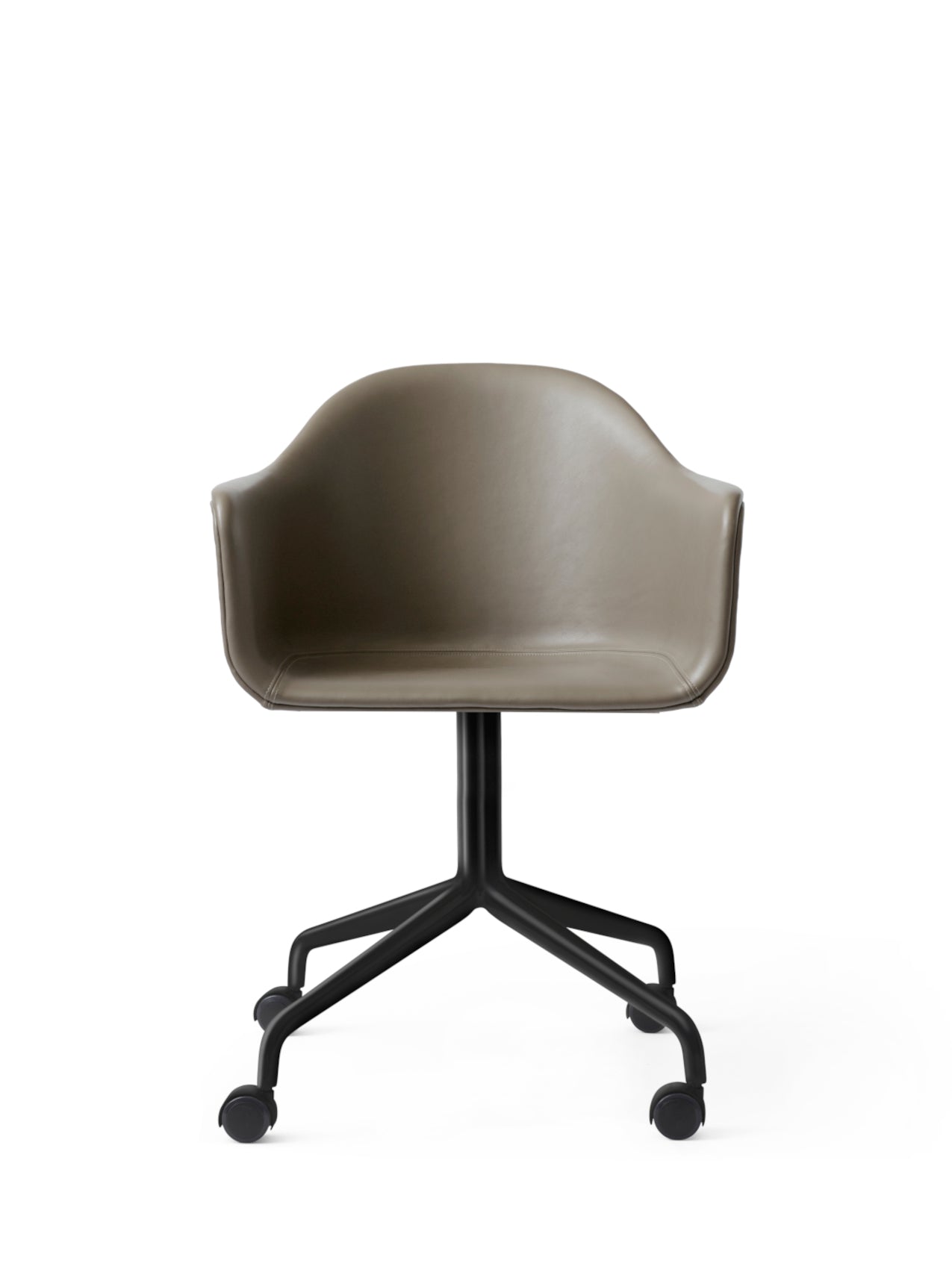 Audo Harbour Arm Chair, Dining Height, Black Star Base w/Casters, Upholstered