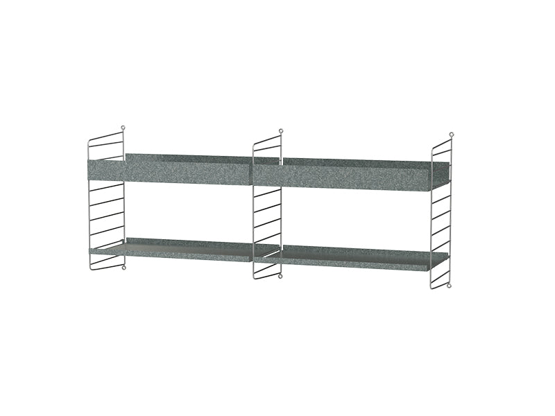 String Furniture Outdoor Bundle O F in Galvanized shelves and galvanized panels