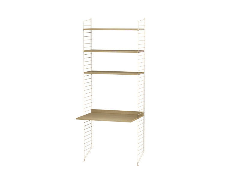 String Furniture Kids Room Bundle C C in Oak shelves and beige panels