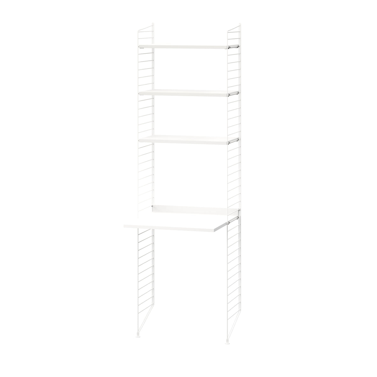 String Furniture Workspace Bundle W J in White shelves and White panels