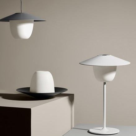 Blomus Ani Rechargable LED Portable Indoor or Outdoor Lamp 3-in-1 Works as Tabletop Lamp, Lantern or Hanging Light
