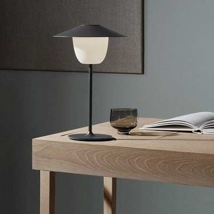 Blomus Ani Rechargable LED Portable Indoor or Outdoor Lamp 3-in-1 Works as Tabletop Lamp, Lantern or Hanging Light