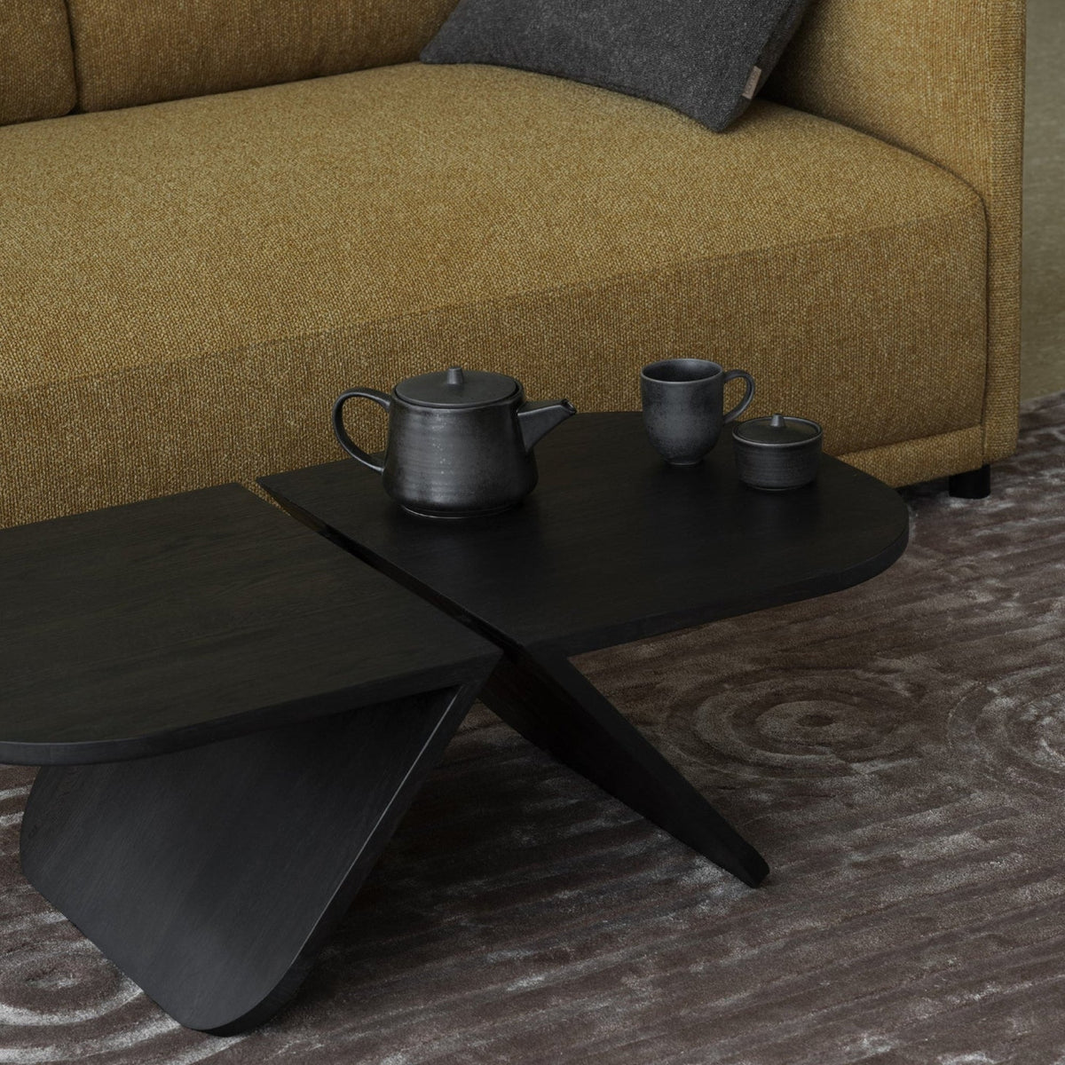 Blomus Avio Modern Solid Oak Coffee Table with Split Top Design - Scandinavian Minimalist Table