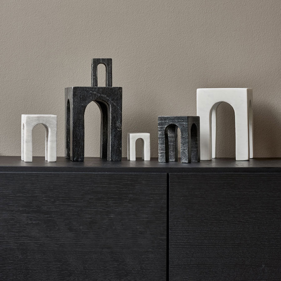 Gejst Arkis Bookends/Sculptures - Set of 3, White Marble