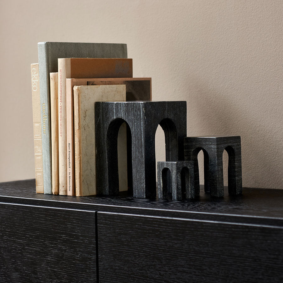 Gejst Arkis Bookends/Sculptures - Set of 3, Black Marble