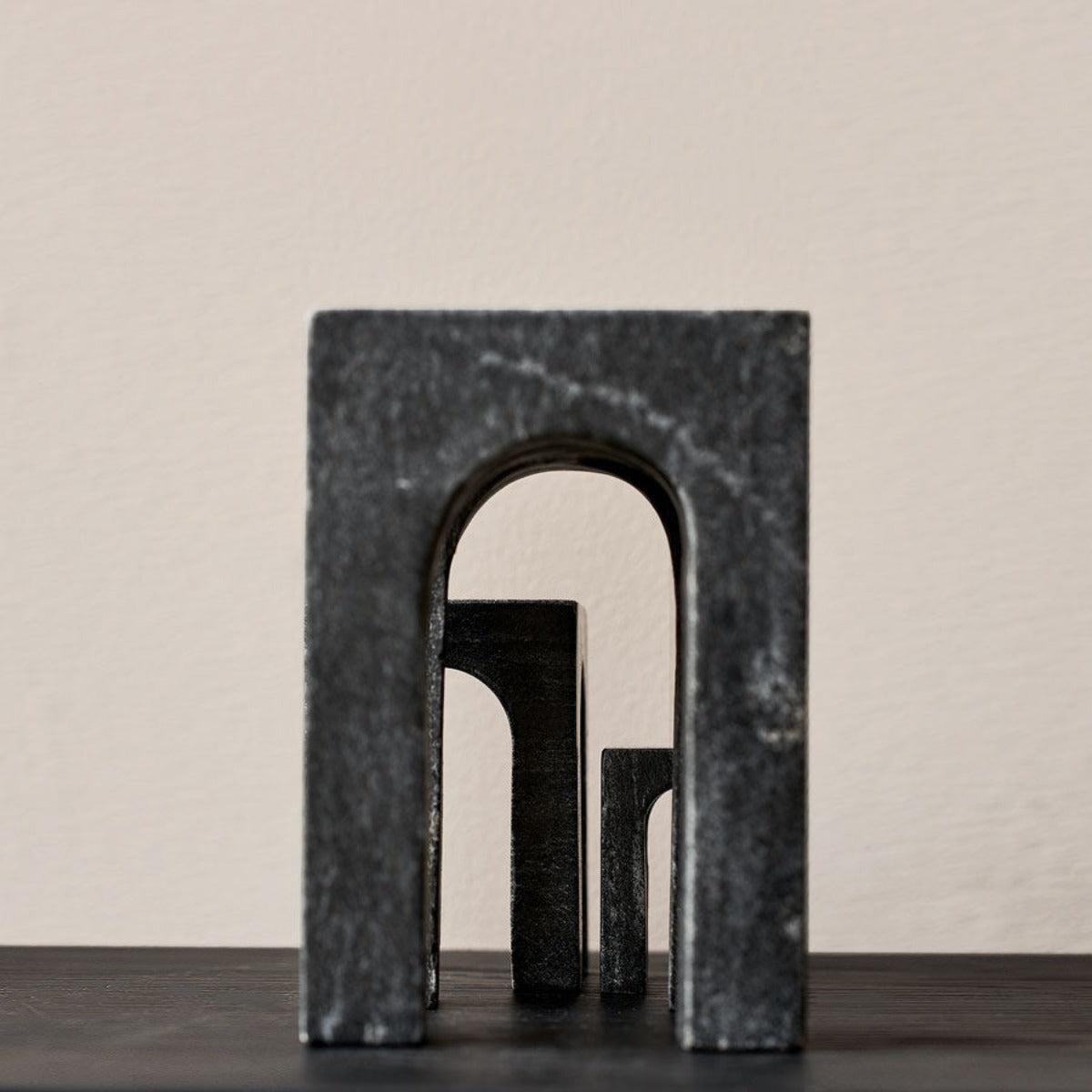 Gejst Arkis Bookends/Sculptures - Set of 3, Black Marble