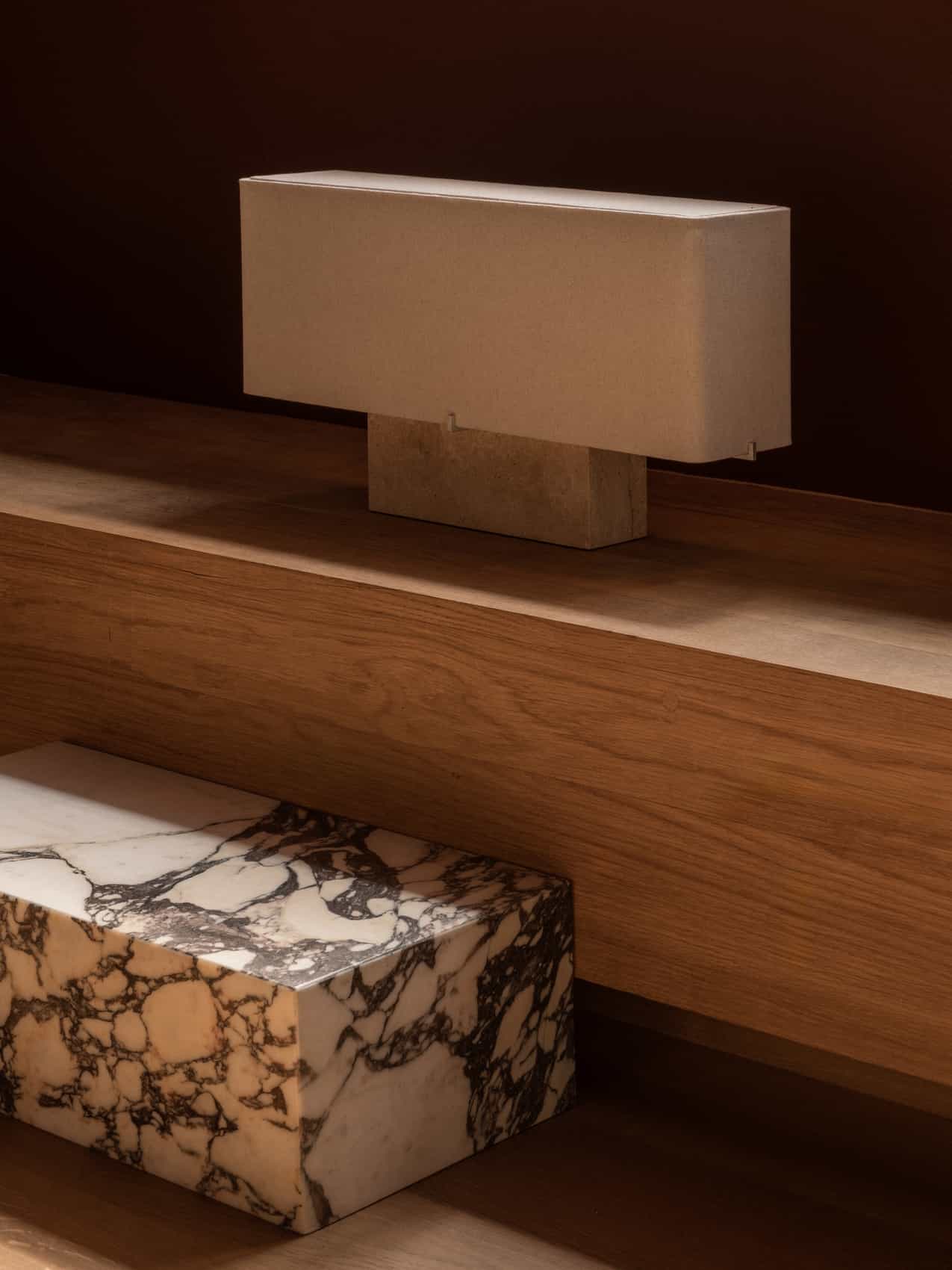 Audo Nonna Table Lamp, Travertine