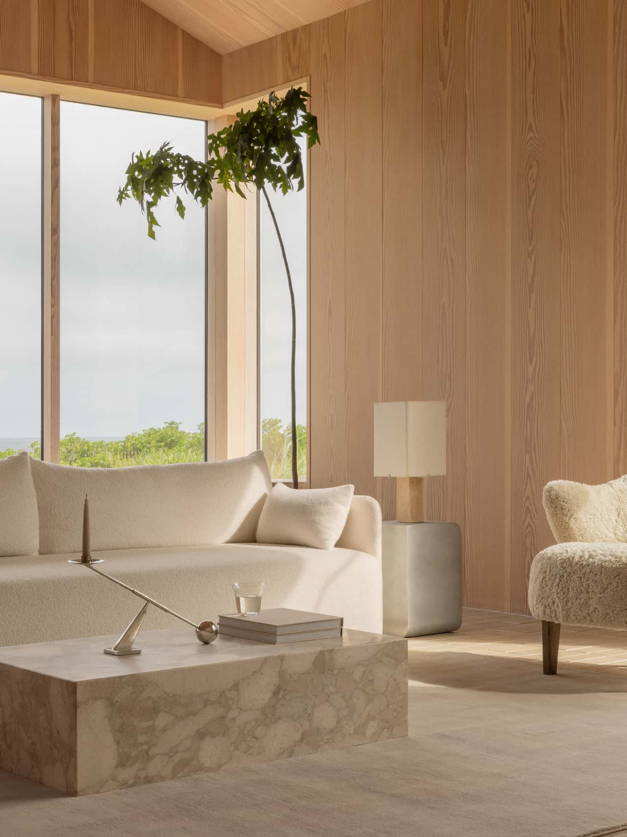 Audo Nonna Table Lamp, Travertine