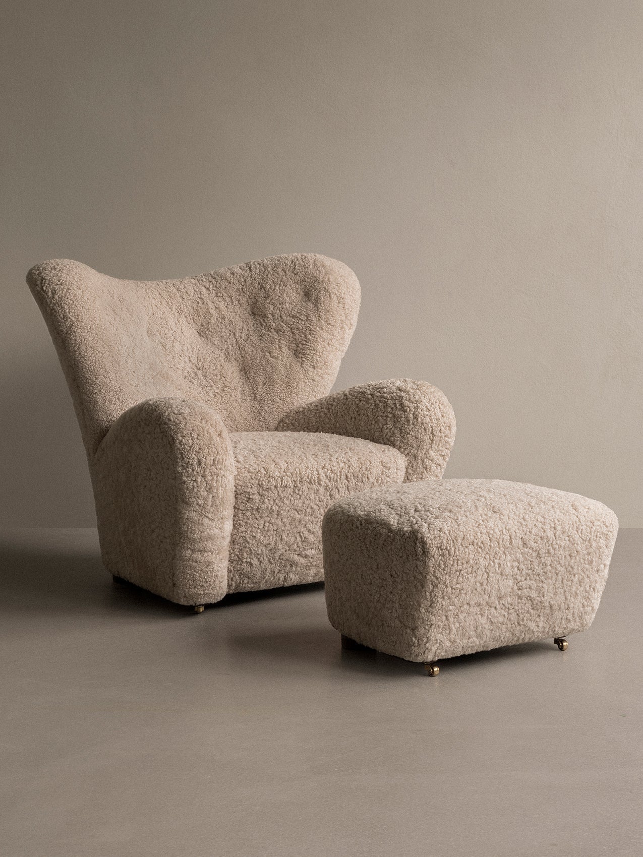 Audo Tired Man Ottoman, Sheepskin