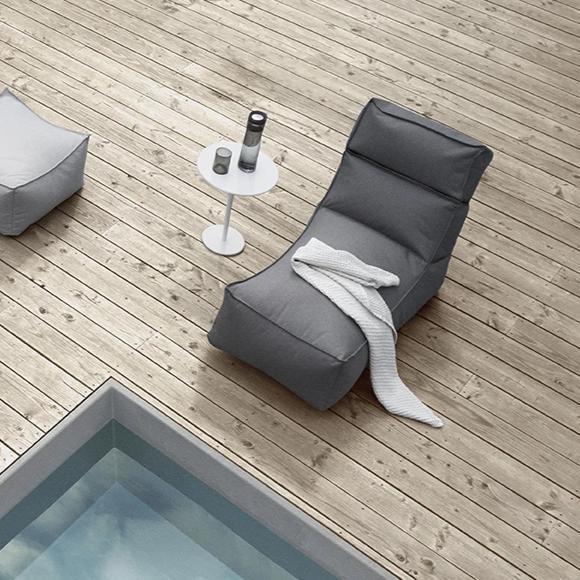 Blomus Stay Round Aluminum Outdoor Side Table - Pool and Patio Furniture