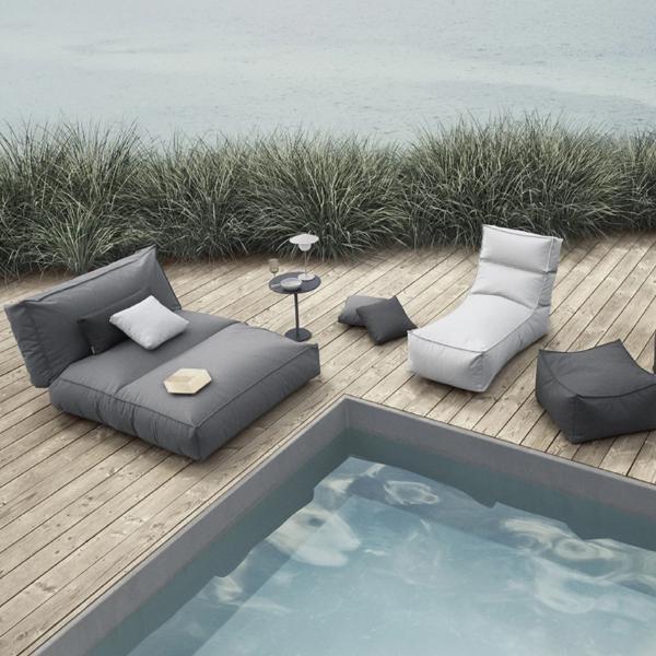 Blomus Stay Round Aluminum Outdoor Side Table - Pool and Patio Furniture