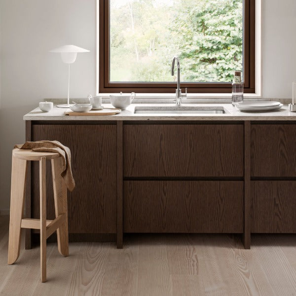 Blomus Eli Scandinavian Modern Natural Oak Bar Stool Accent Furnishing - Heirloom Quality