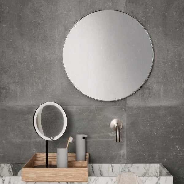 Blomus Modo LED Magnifying Vanity Makeup Mirror - Rechargeable - Ti-Coated Stainless Steel