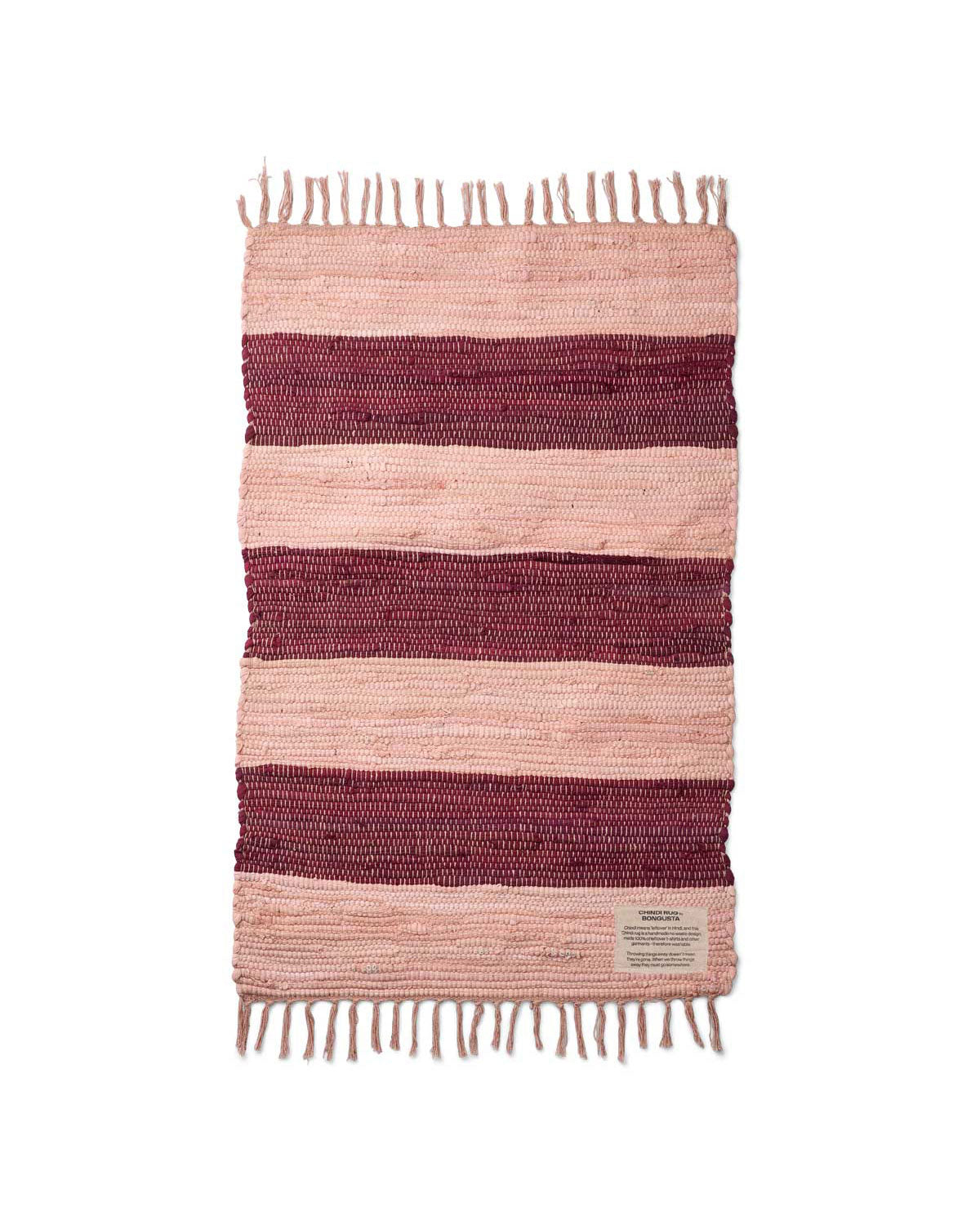 Bongusta Chindi Rug - Wine and Peach