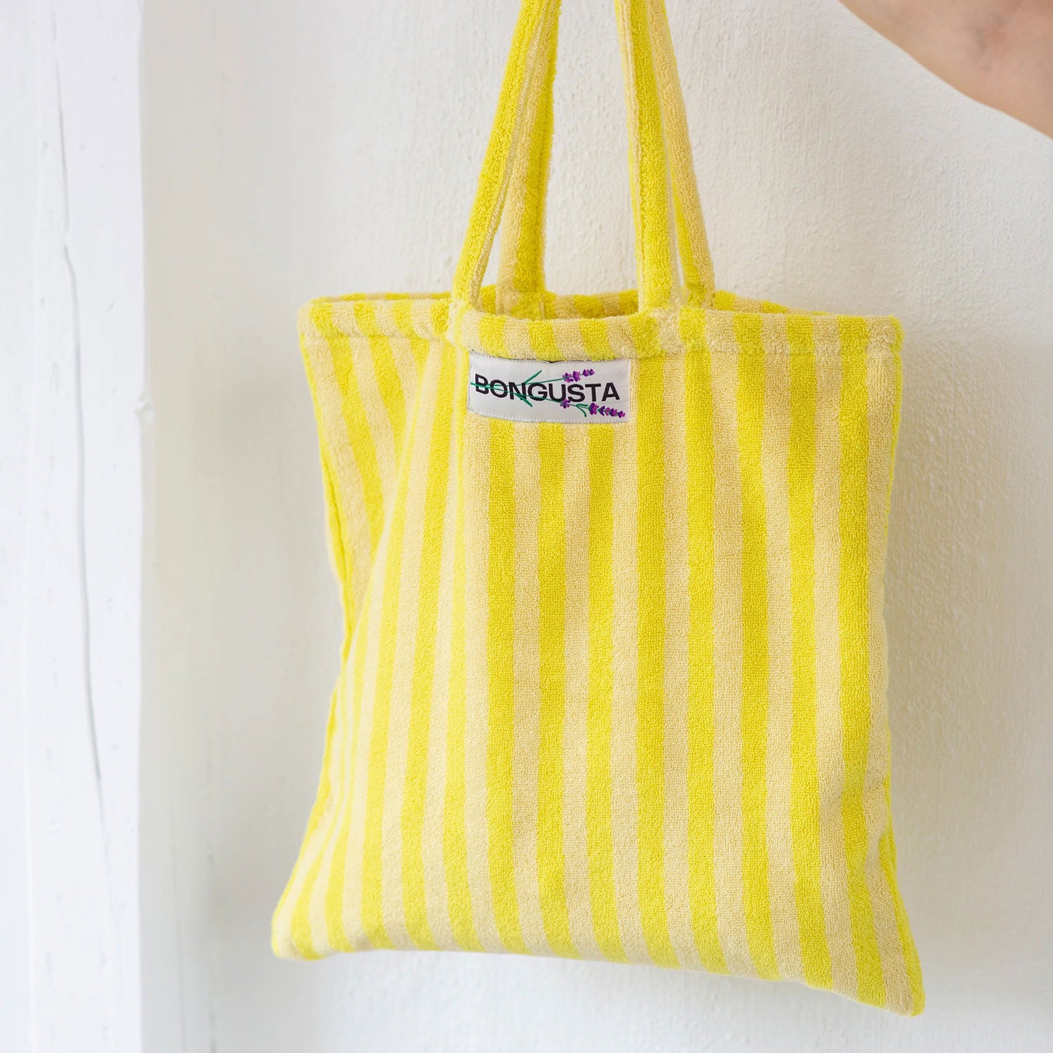 Bongusta Naram Tote Bag - Pristine and Neon Yellow