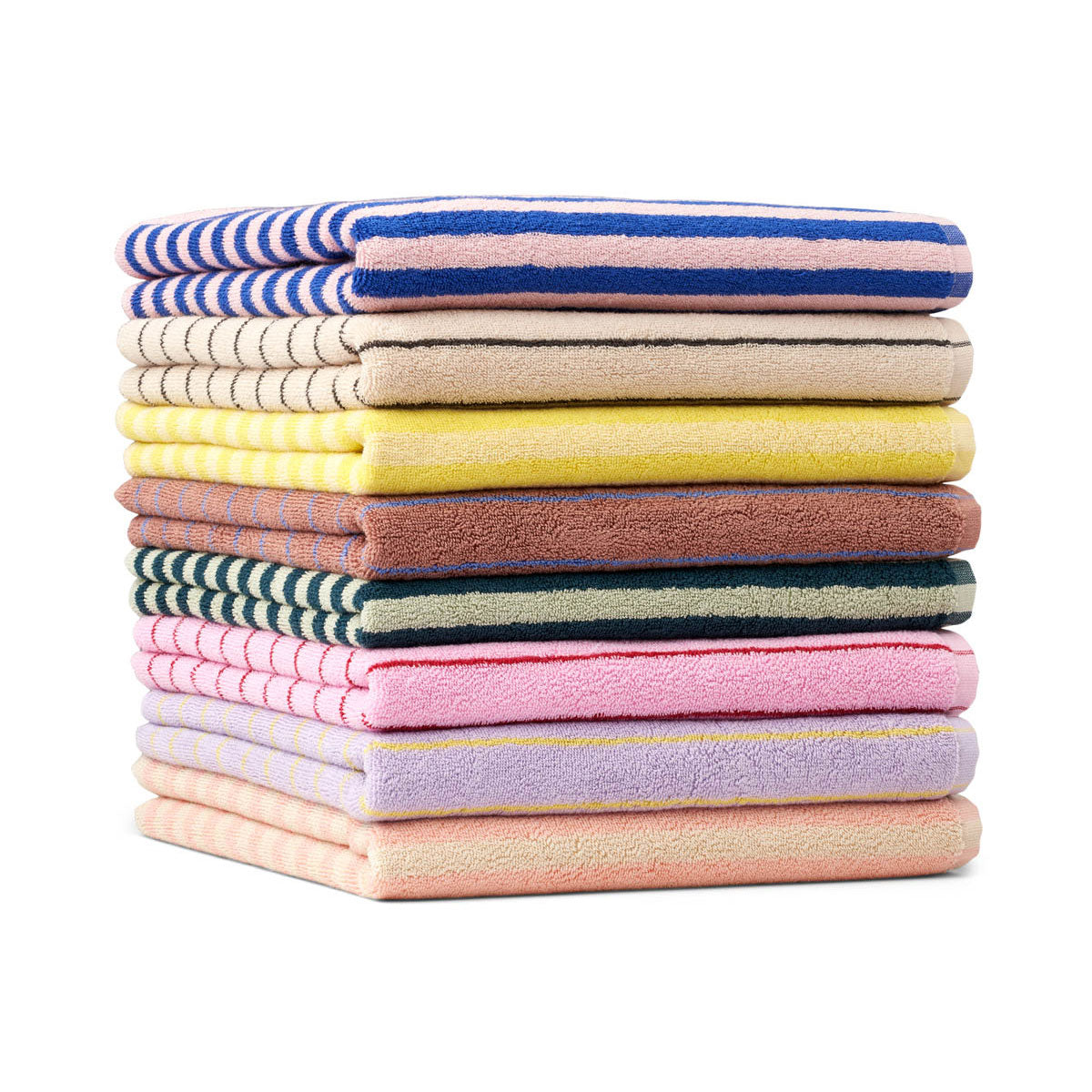 Bongusta Naram Towels - Lilac and Neon Yellow