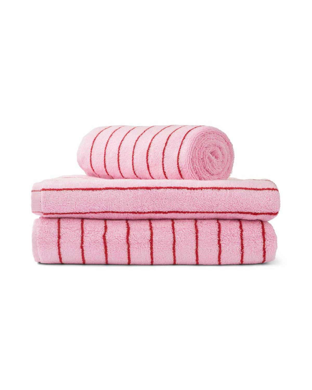 Bongusta Naram Towels - Baby Pink and Red