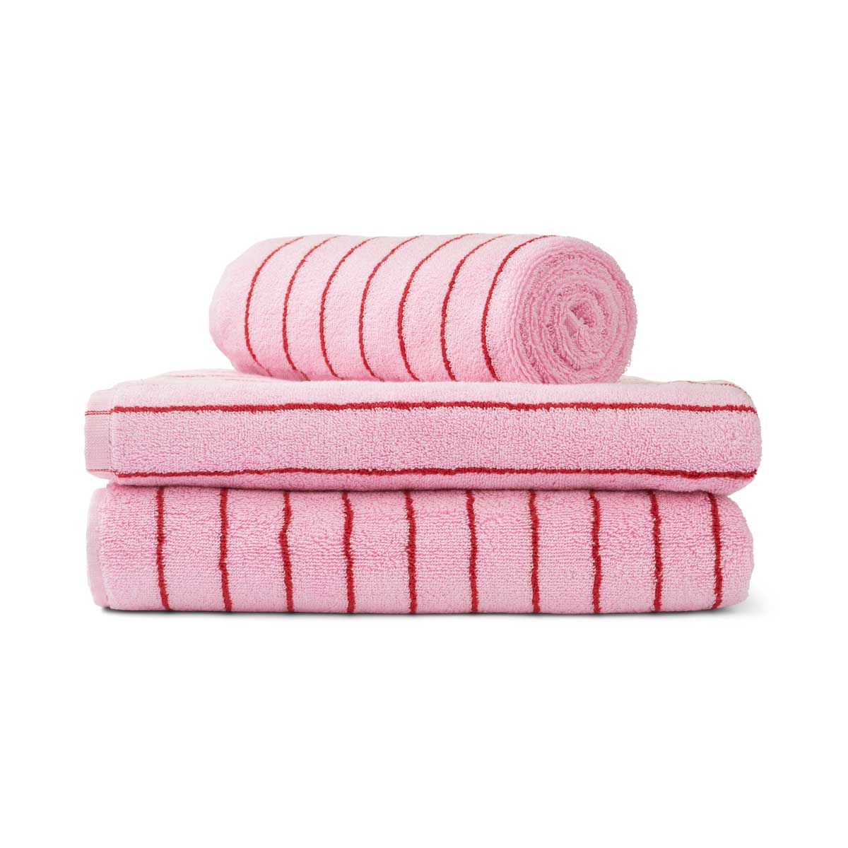 Bongusta Naram Towels - Baby Pink and Red