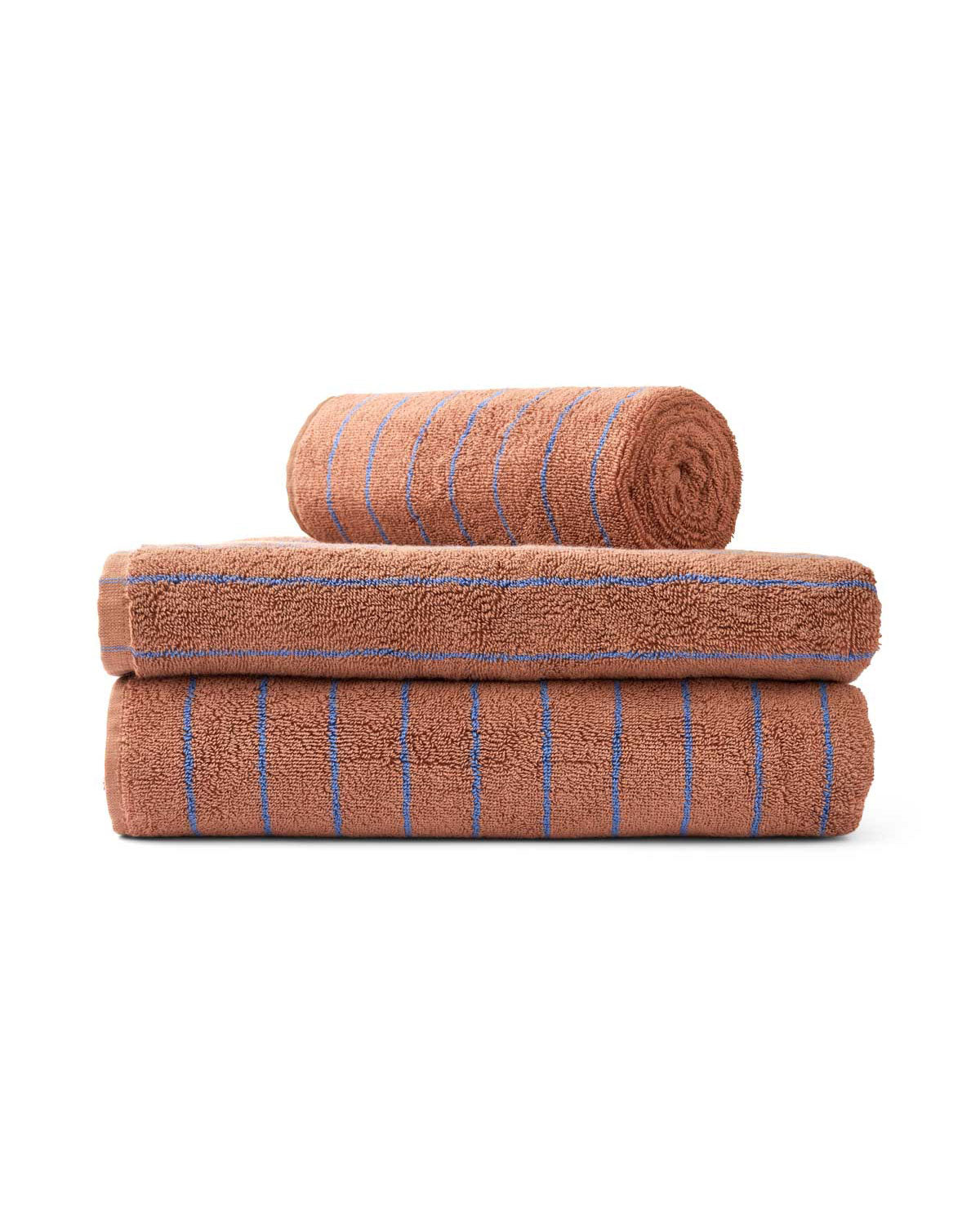 Bongusta Naram Towels - Camel and Blue