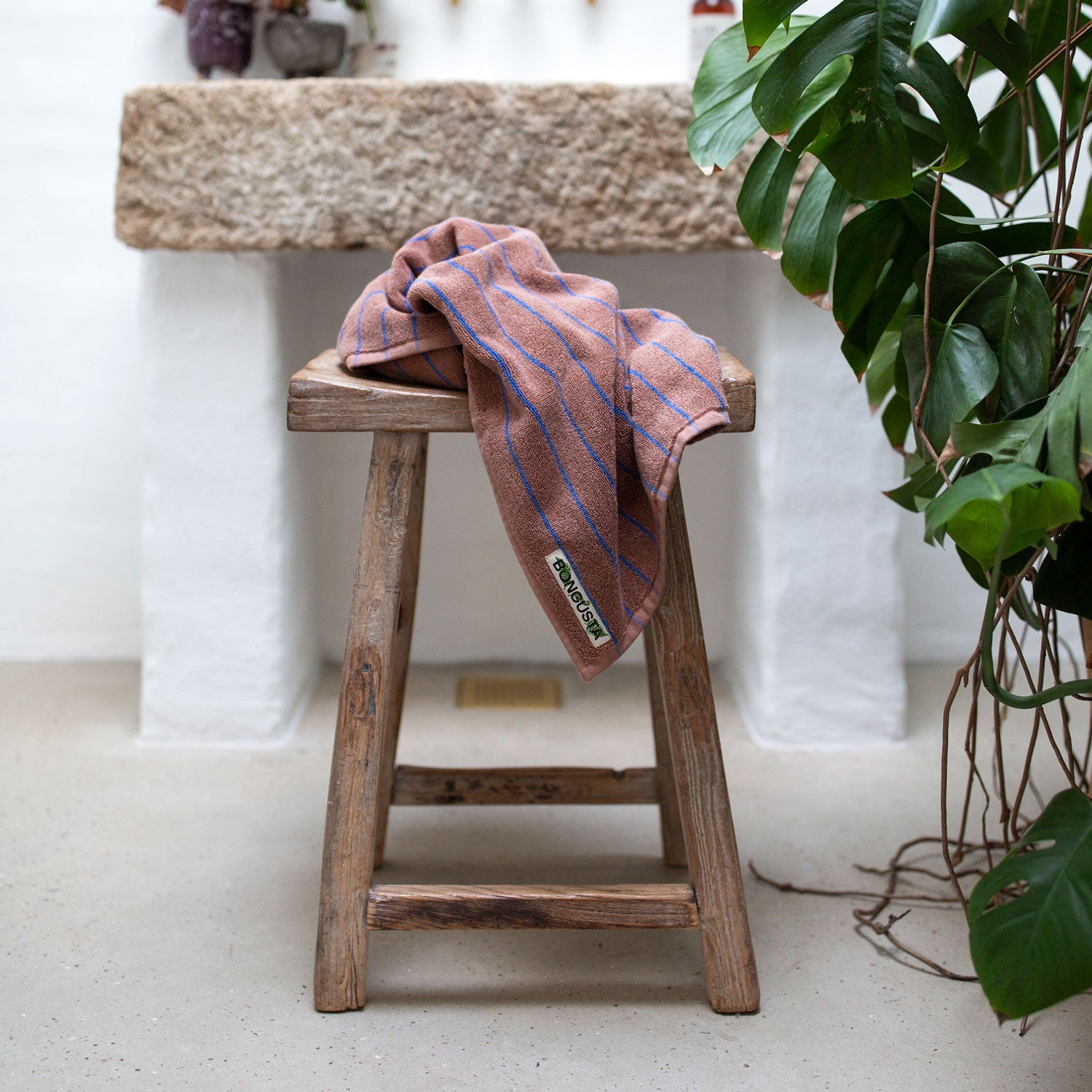 Bongusta Naram Towels - Camel and Blue