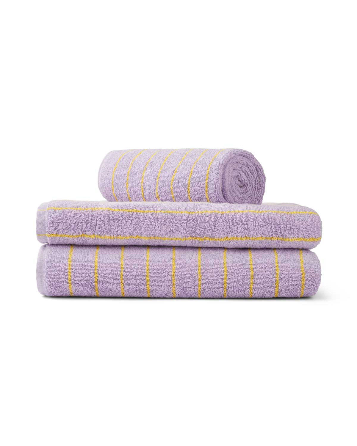 Bongusta Naram Towels - Lilac and Neon Yellow