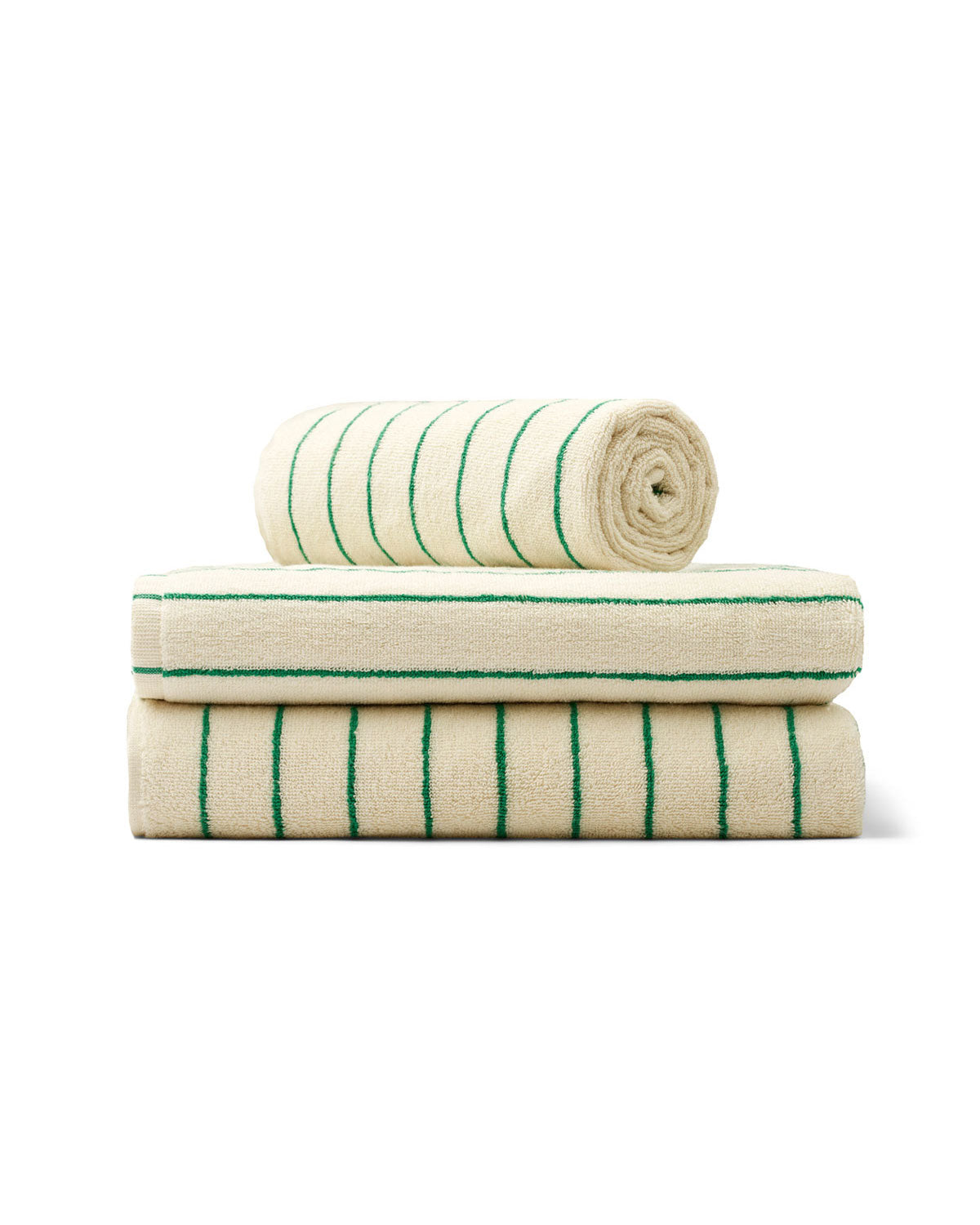 Bongusta Naram Towels - Pure White and Grass