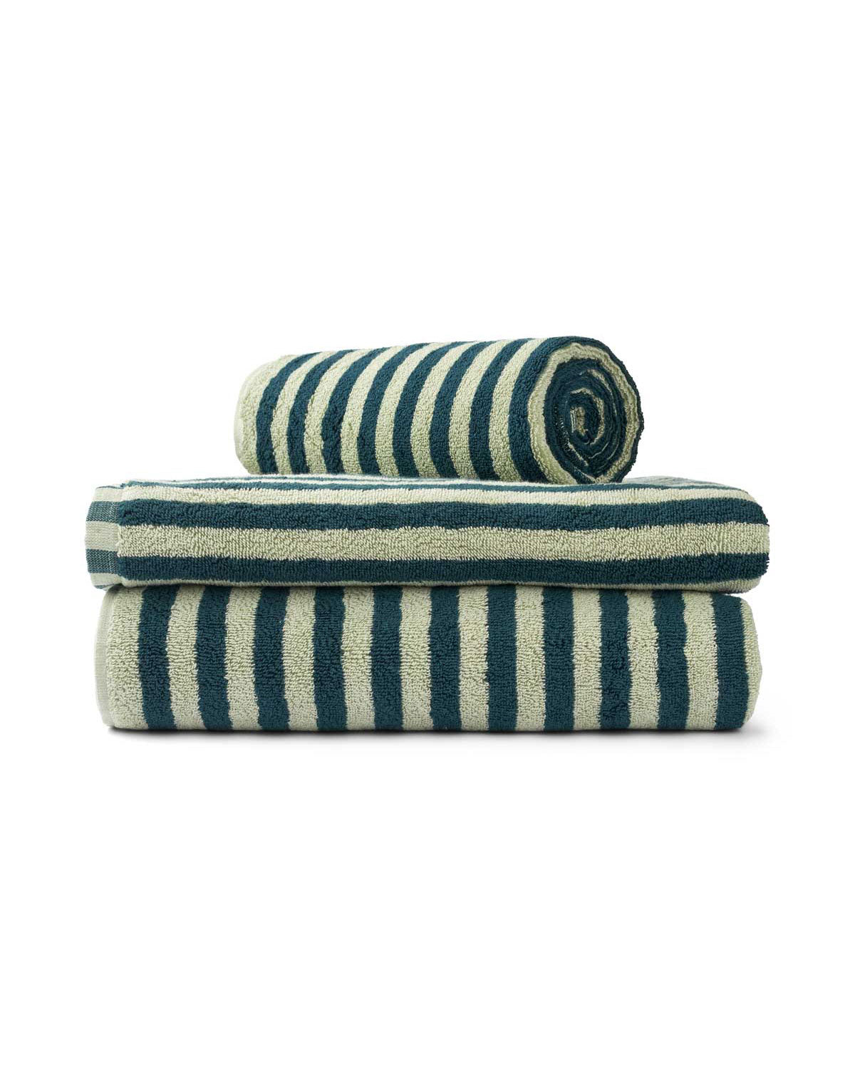 Bongusta Naram Towels - Sea Foam and Deep Teal